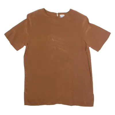 YESSICA Womens Top Brown Silk M