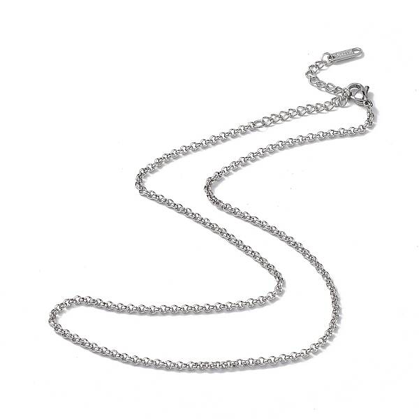 Non-Tarnish 304 Stainless Steel Rolo Chain Necklace for Men Women