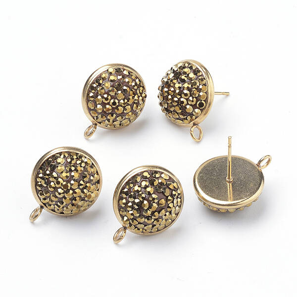 Polymer Clay Rhinestone Stud Earring Findings