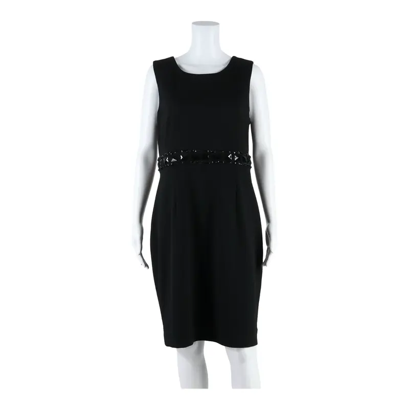 CALVIN KLEIN Womens Pencil Dress Black Sleeveless Midi UK 12