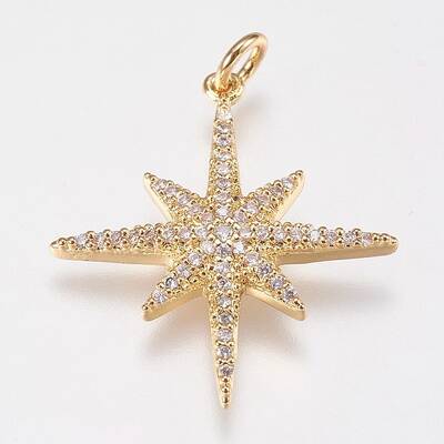 Brass Micro Pave Cubic Zirconia Pendants