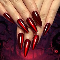 Red Cat Eye Stone Fake Nails with Nail File & Tape & Stick, 30pcs/box Reusable False Nails for Women & Girls DIY Nail Art, Ef...