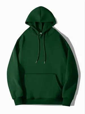 Men's Solid Drawstring Hoodie, Loose Fashion Casual Pocket Hooded Sweatshirt for Daily Outdoor Wear, Men Clothes for Spring &...