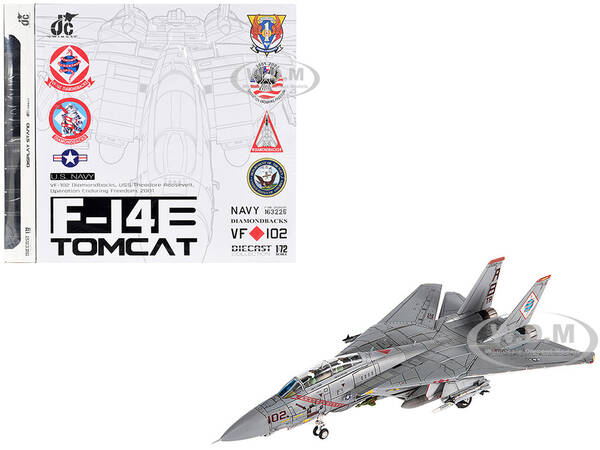 Grumman F-14B Tomcat Fighter Aircraft VF-102 Diamondbacks, Operation Enduring Freedom (2001) United States Navy 1/72 Diecas...