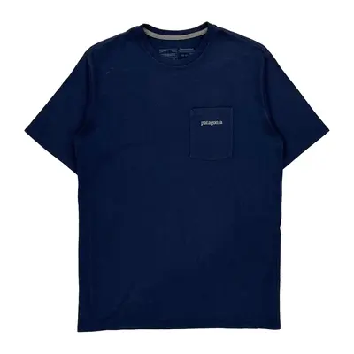 Patagonia Graphic T-Shirt - Small Navy Cotton Blend