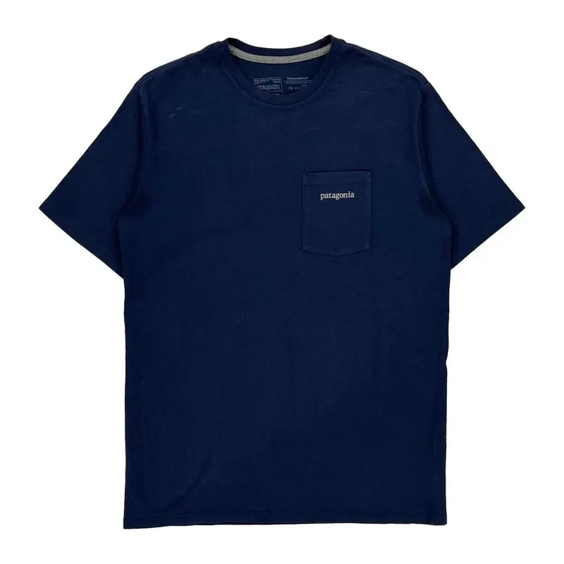 Patagonia Graphic T-Shirt - Small Navy Cotton Blend
