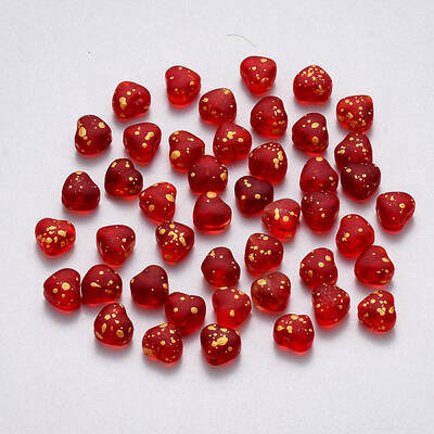 Transparent Spray Painted Glass Beads