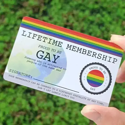 Lifetime Membership Card, 1 Count Party Card, Summer Party Supplies Perfect Gift for Rainbow Community Gift, Party Favors, Gi...