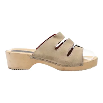 BETTY MAY Slider Sandals Beige Leather Womens UK 5