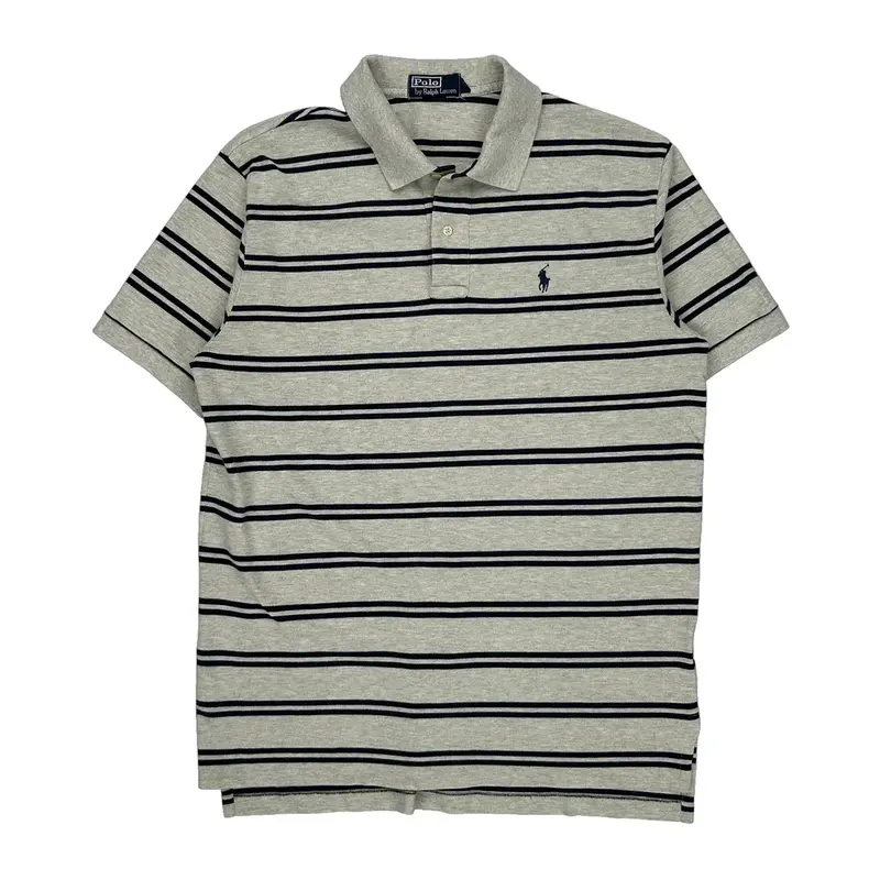 Polo By Ralph Lauren Striped Polo Shirt - Large Black Cotton