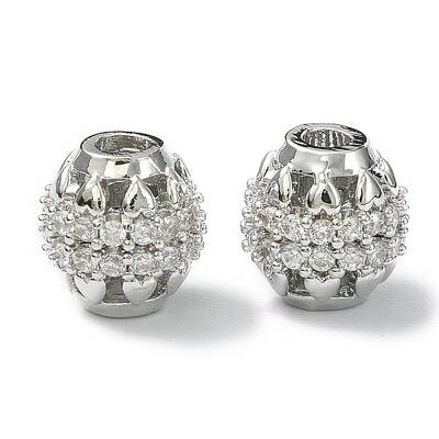 Brass Clear Cubic Zirconia Beads