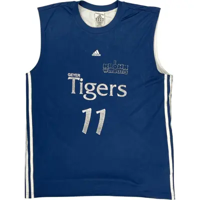 Adidas Tigers Basketball Jersey - Large - Blue Polyester