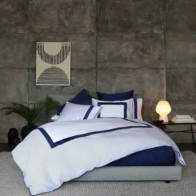 The Whole Shebang | Size: King w/ Standard Pillowcases | Color: Marine | Touch: Sateen
