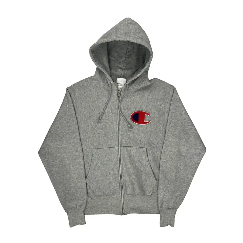 Reverse Weave Champion Hoodie - Medium Grey Cotton Blend