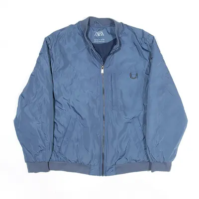 ZARA Insulated Bomber Jacket Blue Boys 11-12 Years