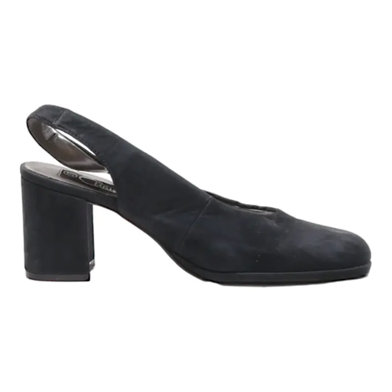 DONNA CHRISTINA Slingback Heels Black Leather Womens UK 4