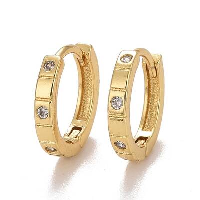Clear Cubic Zirconia Hoop Earrings