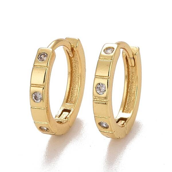 Clear Cubic Zirconia Hoop Earrings