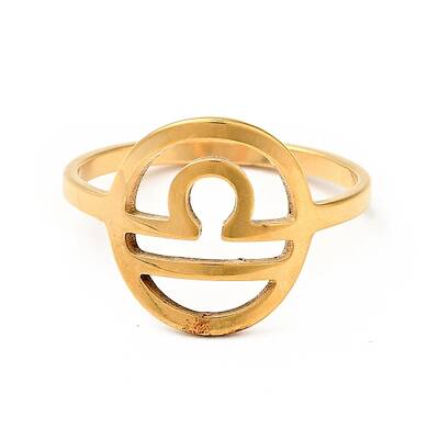 Ion Plating(IP) 201 Stainless Steel Constellations Libra Finger Ring for Women