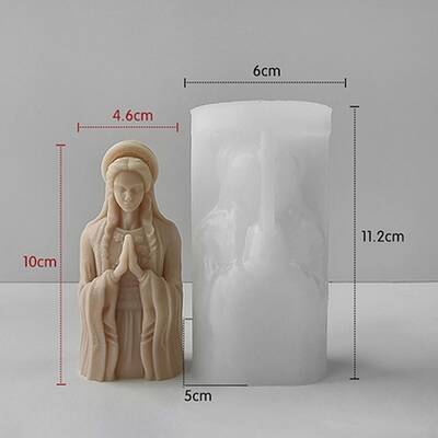 Virgin Mary Goddess Statue Candle Silicone Molds