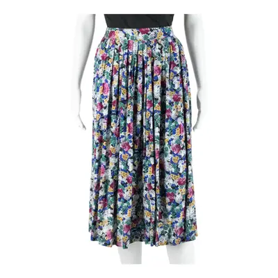 FUNDAMENTAL THINGS Midi Straight Skirt Blue 90s Floral Womens XXS