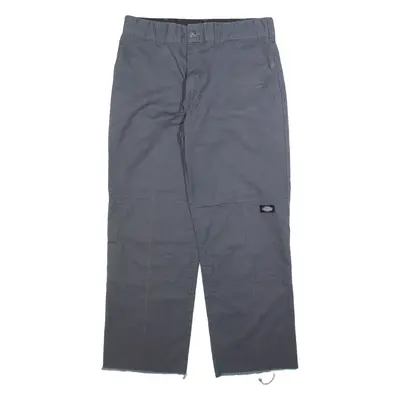 DICKIES Double Knee Workwear Mens Trousers Grey Regular Straight W32 L28