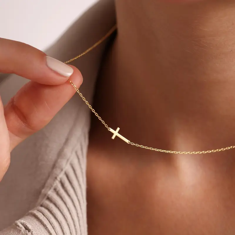 Modmints Sideways Cross Necklace