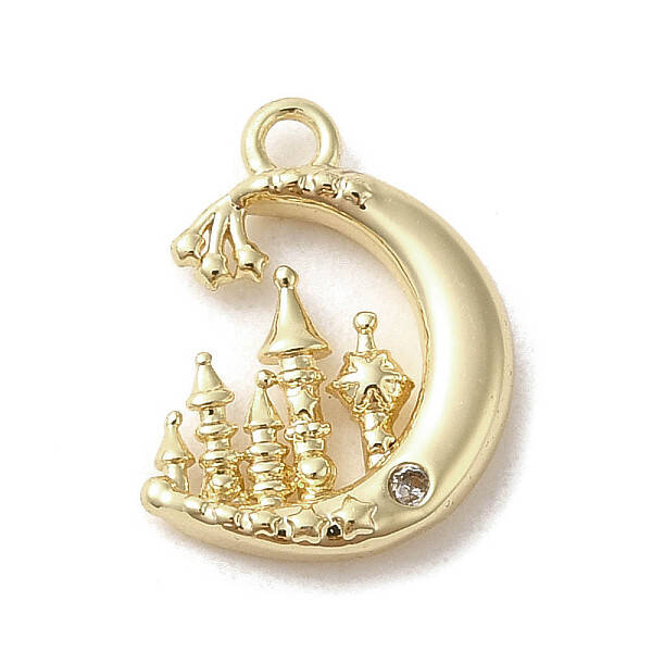 Brass Micro Pave Cubic Zirconia Charms