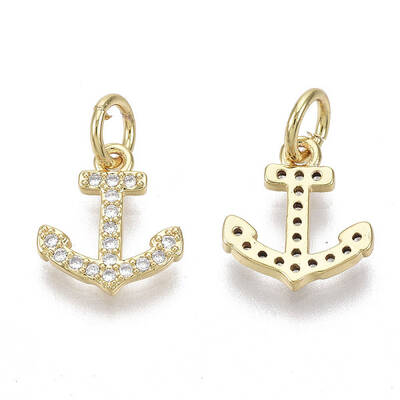 Brass Micro Pave Cubic Zirconia Charms