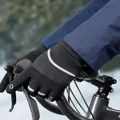 Windproof Winter Gloves, Touch Screen Gloves, Thermal Warm Gloves for Men and Women, Sports Gloves for Outdoor Cycling, Runni...