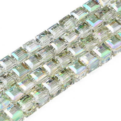 Electroplate Transparent Glass Beads Strands