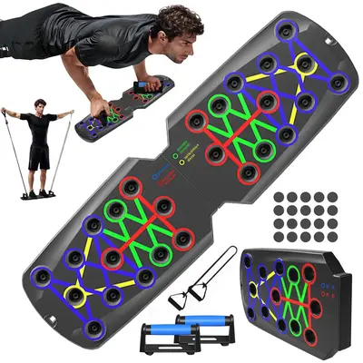Push Up Board Fitness, Portable Foldable 22 in 1 Push Up Bar at Home Gym, Pushup Handles for Floor. Professional Strength Tra...