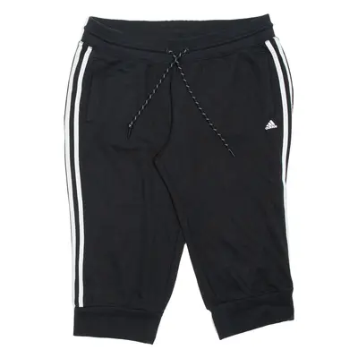 ADIDAS Womens Pedal Pushers Shorts Black Relaxed XL W34
