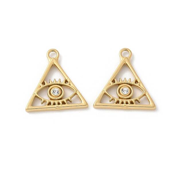 304 Stainless Steel Rhinestone Pendants