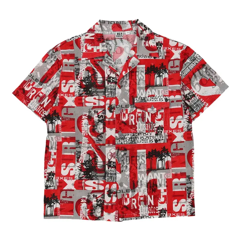 Unbranded Patterned Shirt - Small Red Polyester