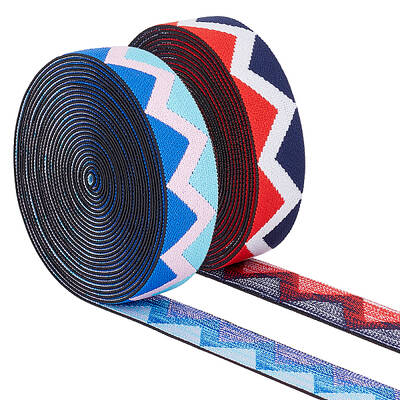 10 Yards 2 Colors Flat Nylon Elastic Band with Wave Pattern