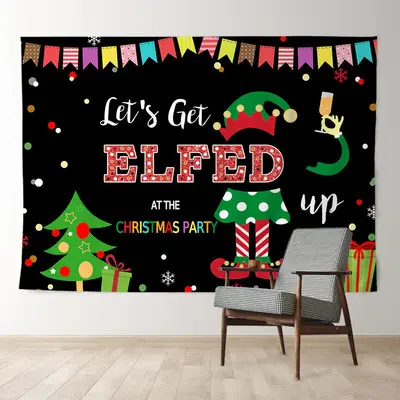 Aperturee Fiesta Clown Merry Christmas Backdrop For Holiday