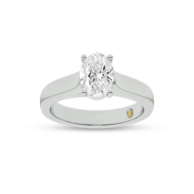 Bold Cross Prong Oval Lab Grown Diamond Solitaire Ring | 18K White Gold 3 1/2 CT. TW.