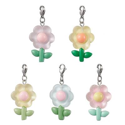 Translucent Resin Flower Pendant Decorations