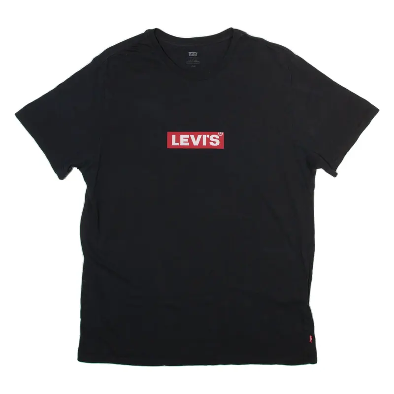 LEVI'S Mens T-Shirt Black Crew Neck L