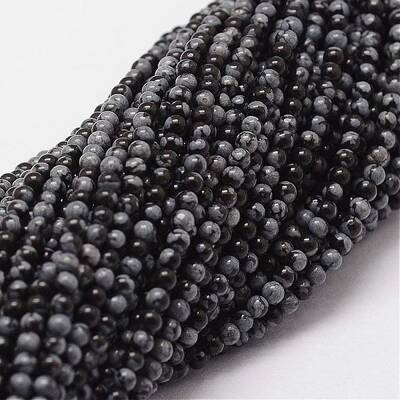 Natural Snowflake Obsidian Beads Strands