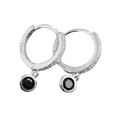 S925 Sterling Silver Flat Round Hoop Earrings