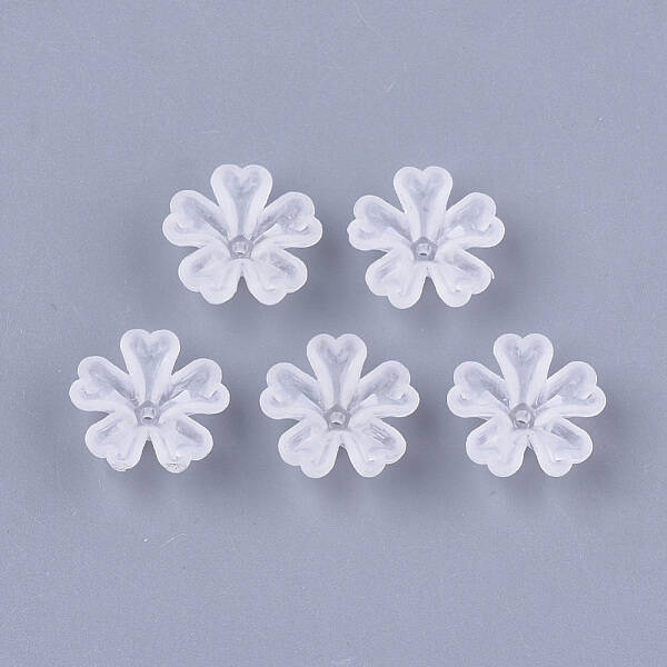 5-Petal Transparent Acrylic Bead Caps