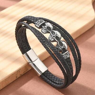 Braided Microfiber Leather Multi-strand Bracelets