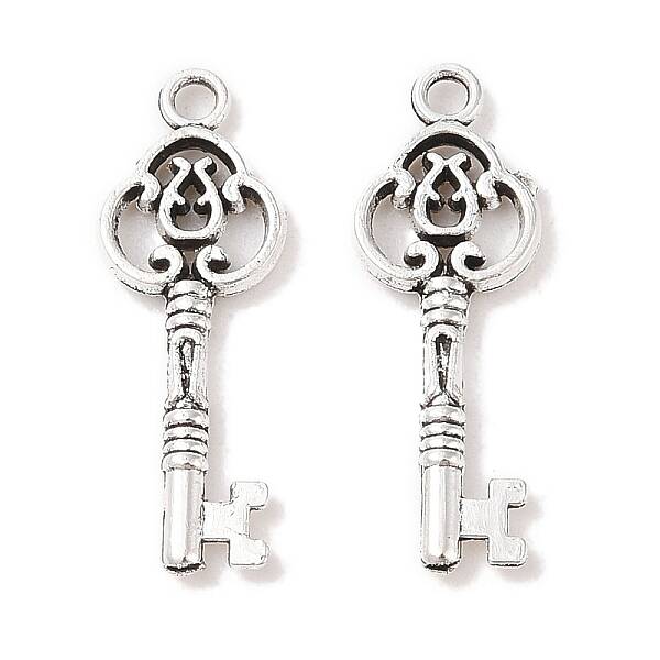 Tibetan Style Alloy Skeleton Key Pendants