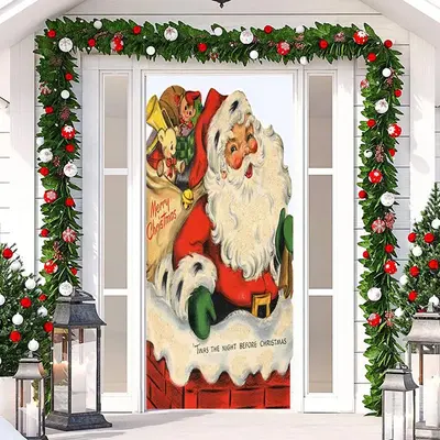 Santa Smokestack Gift Pack Christmas Door Cover - Aperturee