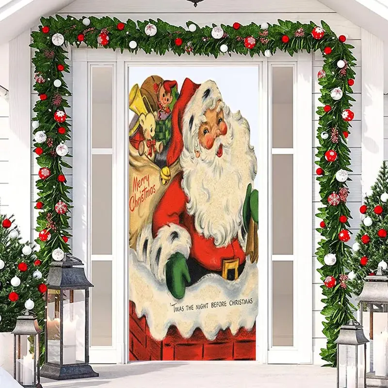 Santa Smokestack Gift Pack Christmas Door Cover - Aperturee