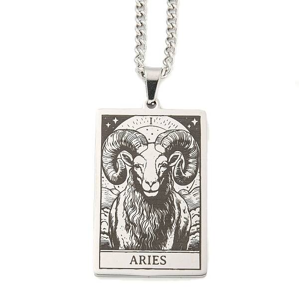 Non-Tarnish 304 Stainless Steel Tarot Pendant Necklaces