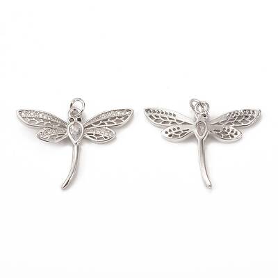 Brass Micro Pave Cubic Zirconia Pendants