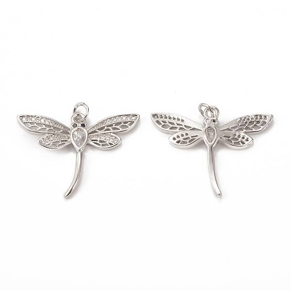 Brass Micro Pave Cubic Zirconia Pendants